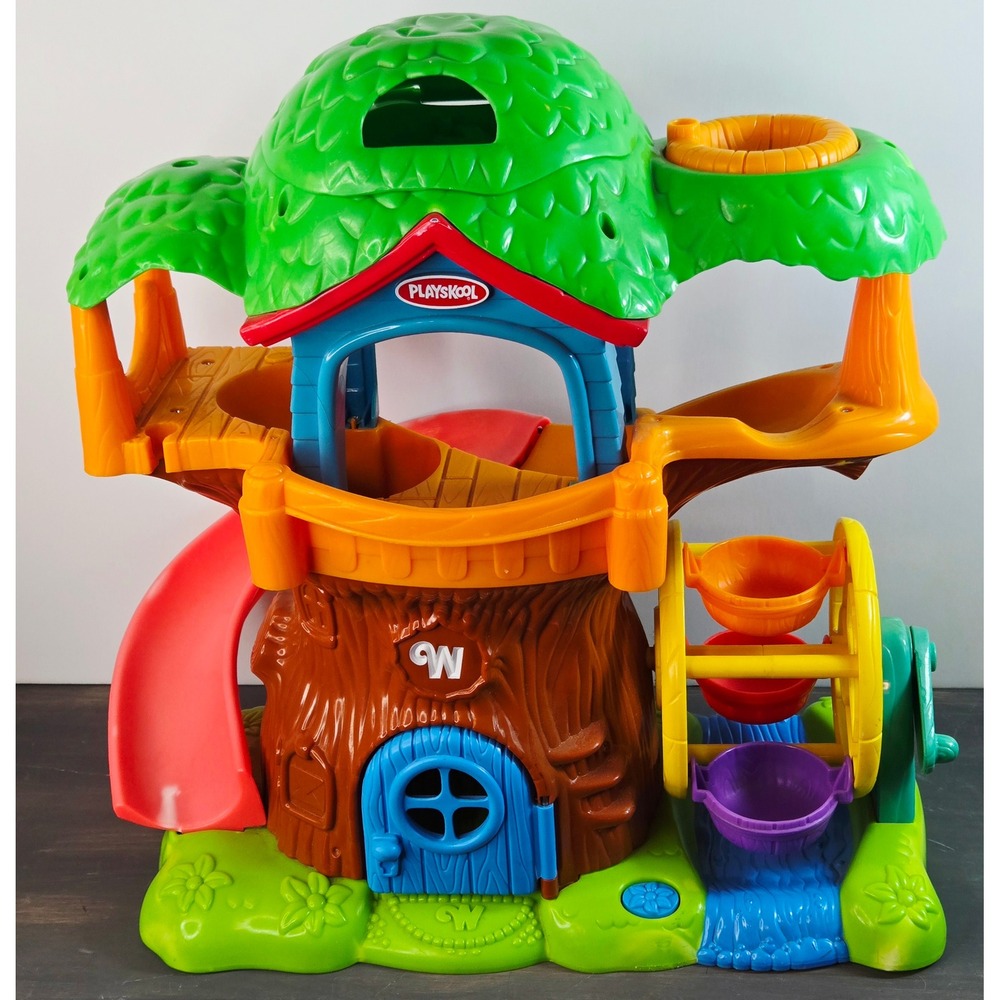 Playskool Weebles Weebly Wobbly Musical Treehouse with Slide & Wheel